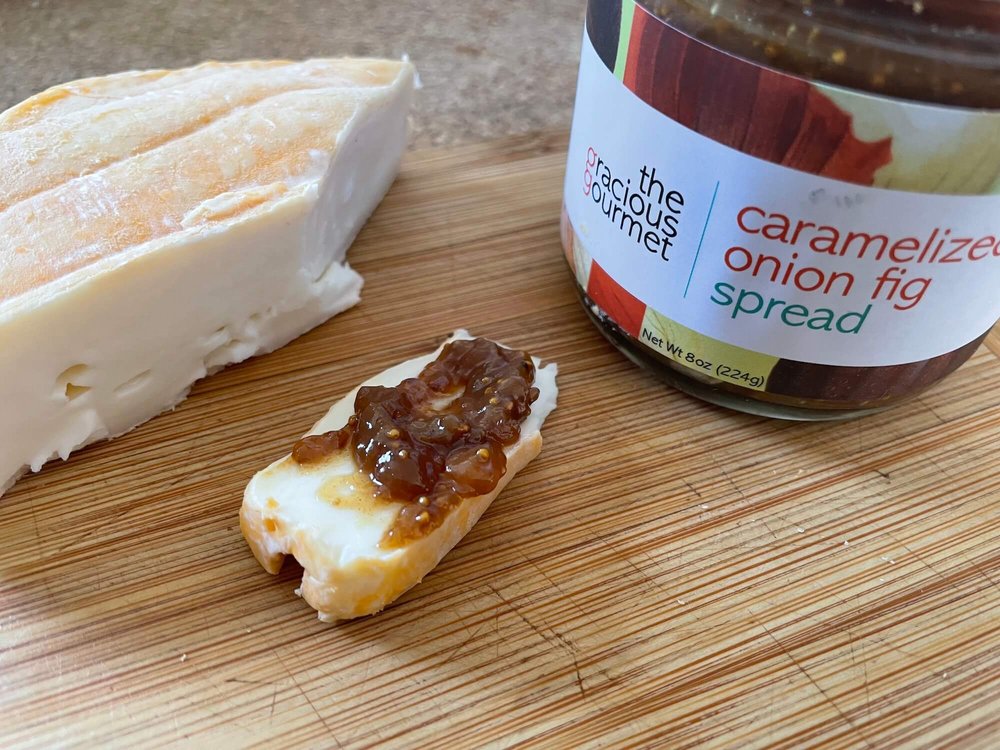 Gracious Gourmet Caramelized Onion Fig Spread and golden gate cheese